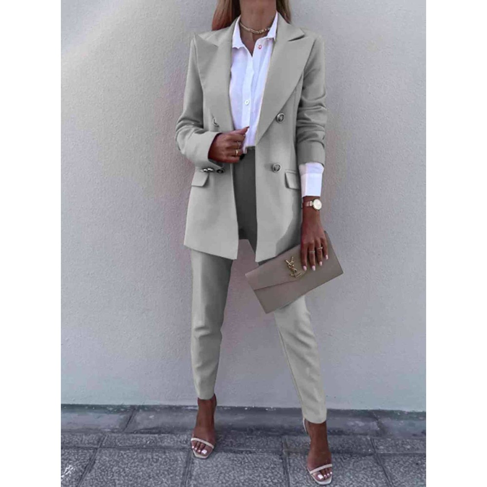 2 Pcs Blazer and Pants Suit Set - Picture 9 of 13